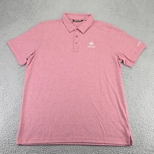 Travis‎ Mathew Shirt Mens XXL Pink Heather Performance Golf Polo Short Sleeve